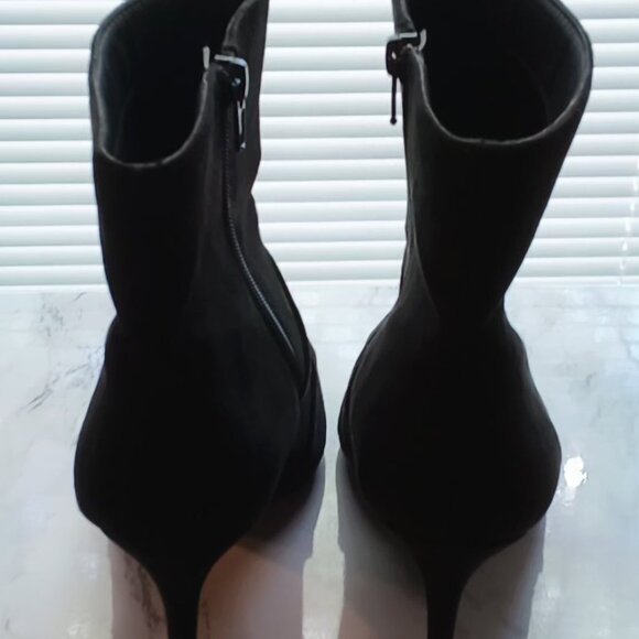 Modern Rush Womens Black Suede Stiletto Bootie Gorgeous Heeled Ankle Boots 💜 - Picture 5 of 11